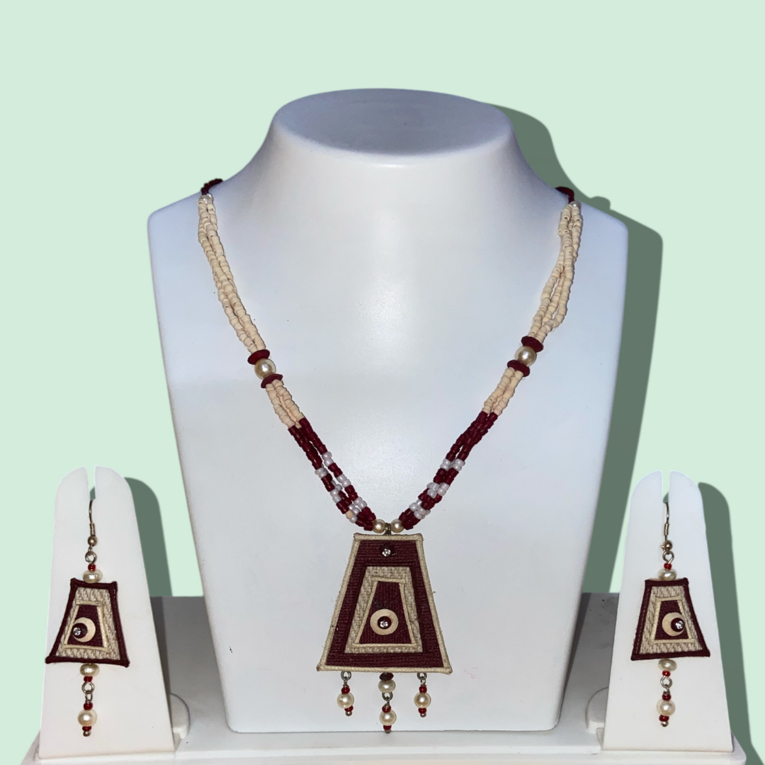 Handcrafted Jute Necklace Set for Women - Multicolor