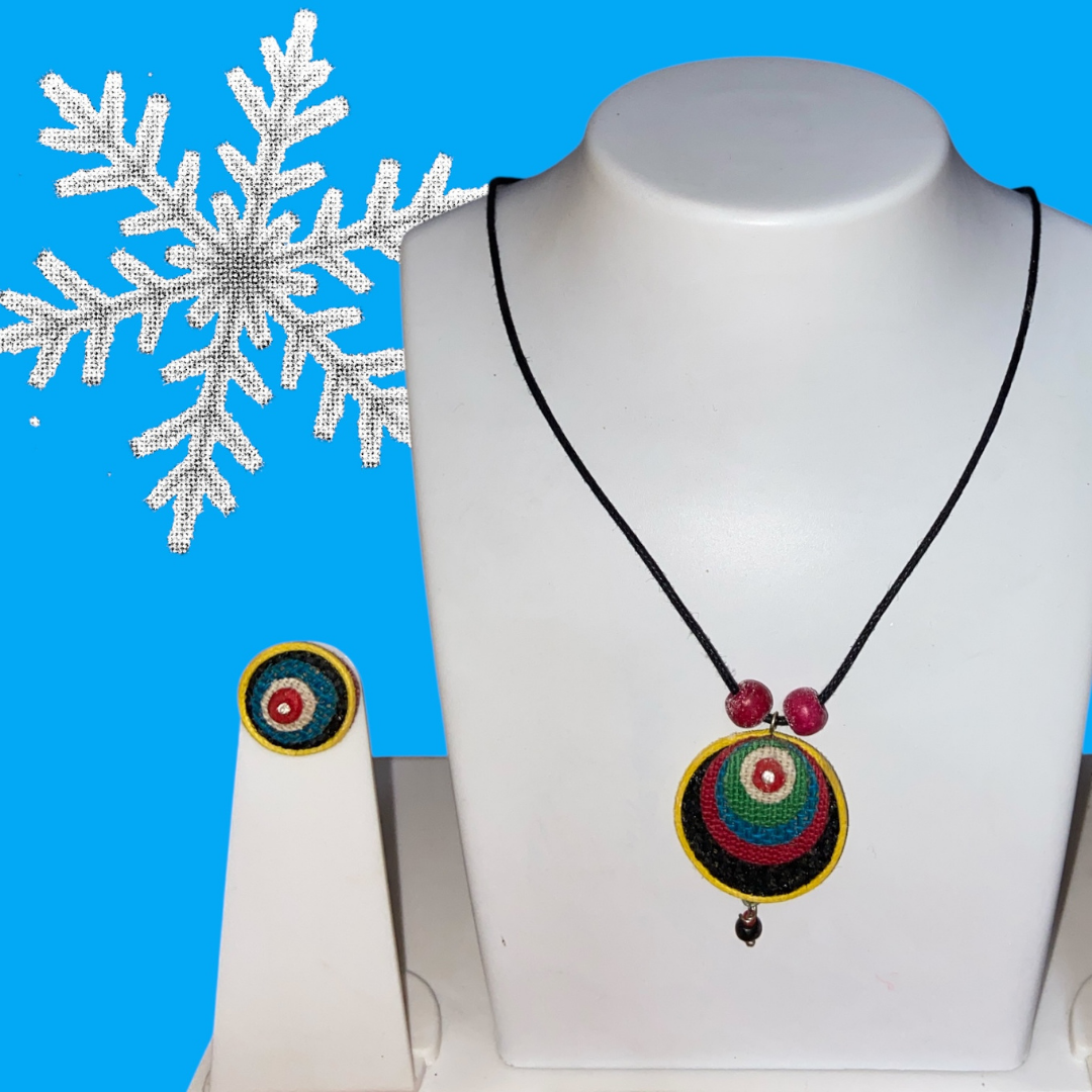Handcrafted Jute Necklace Set for Women - Multicolor - Small