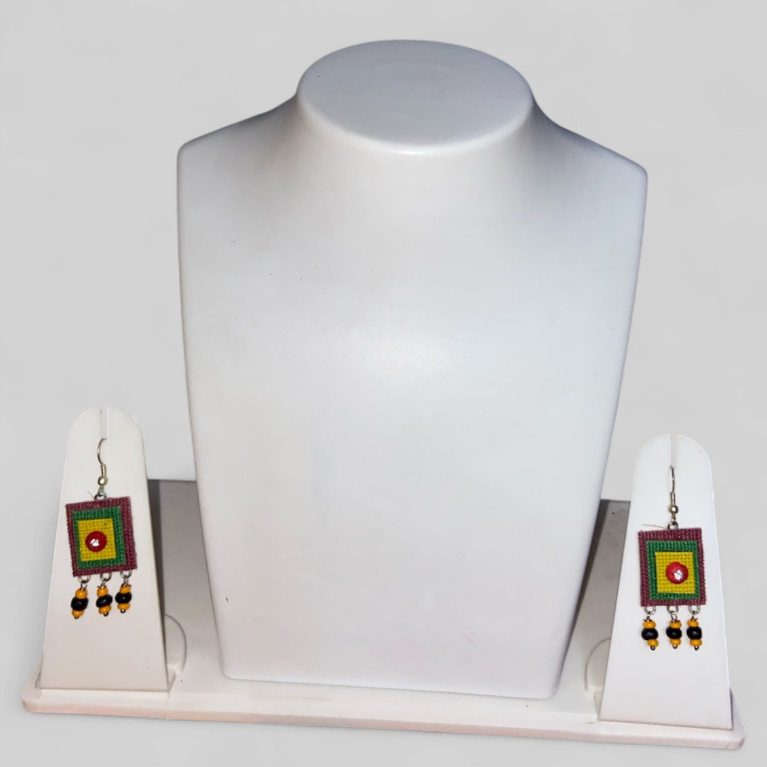 Multicolor Jute Earrings – Handcrafted, Eco-Friendly | Johar Craft
