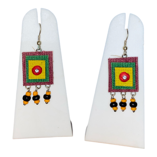 Multicolor Jute Earrings – Handcrafted, Eco-Friendly | Johar Craft