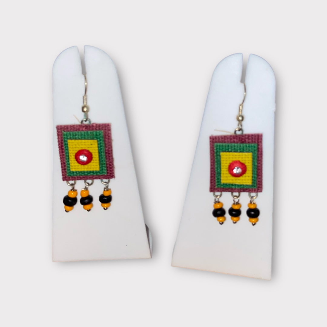 Multicolor Jute Earrings – Handcrafted, Eco-Friendly | Johar Craft