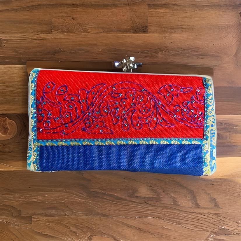 Johar Craft Jute Hand Purse - Embroidered Hand Purse - Women Hand Clutch