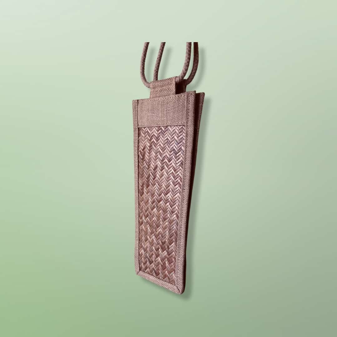 Jute Water Bottle Bag - Bottle Carry Bag - Water Bottle Pouch With Handle - Wine Gift Bag