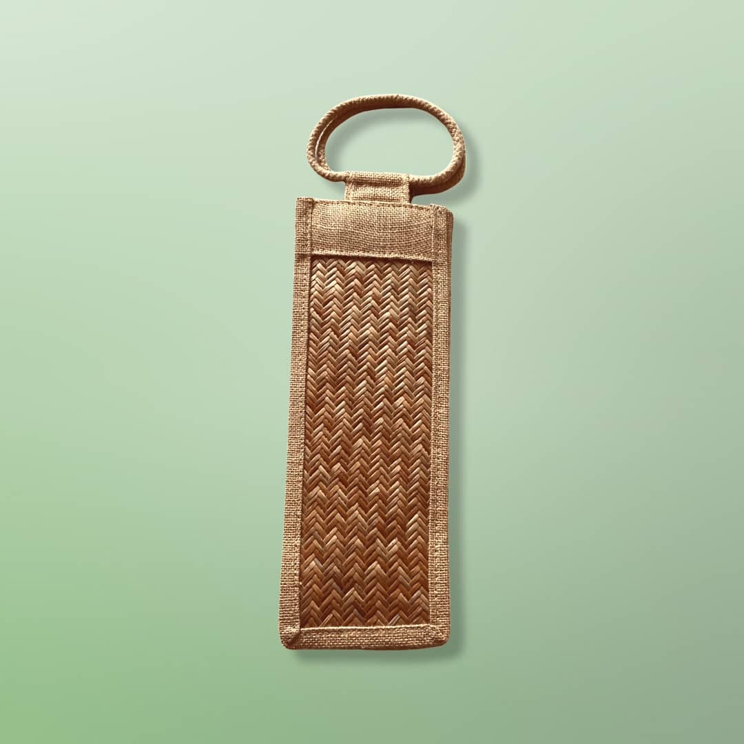 Jute Water Bottle Bag - Bottle Carry Bag - Water Bottle Pouch With Handle - Wine Gift Bag
