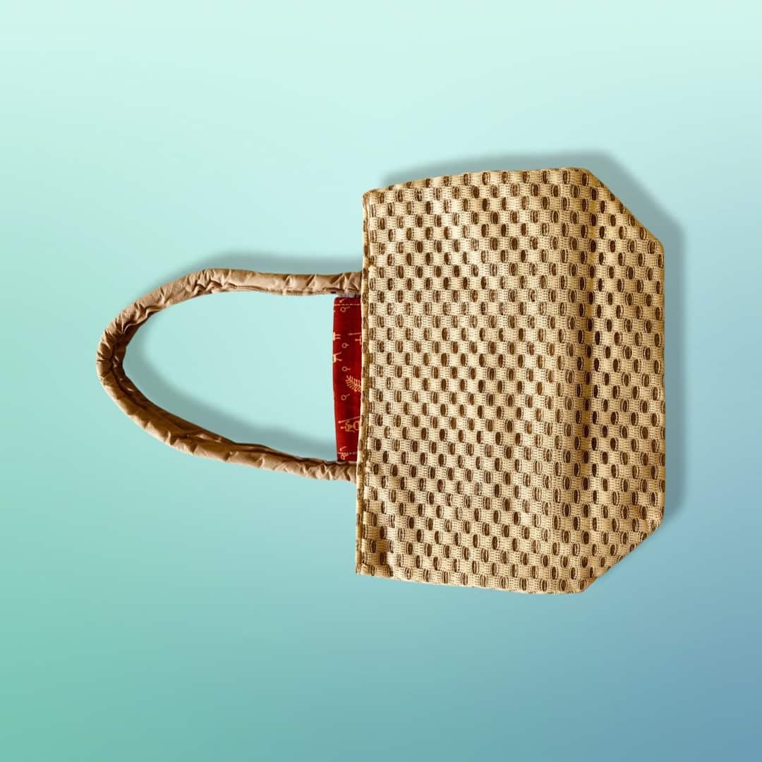 Jute Handbag With Beads Patchwork - Women Handbag - Shopping Handbag
