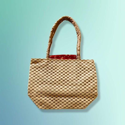 Jute Handbag With Beads Patchwork - Women Handbag - Shopping Handbag