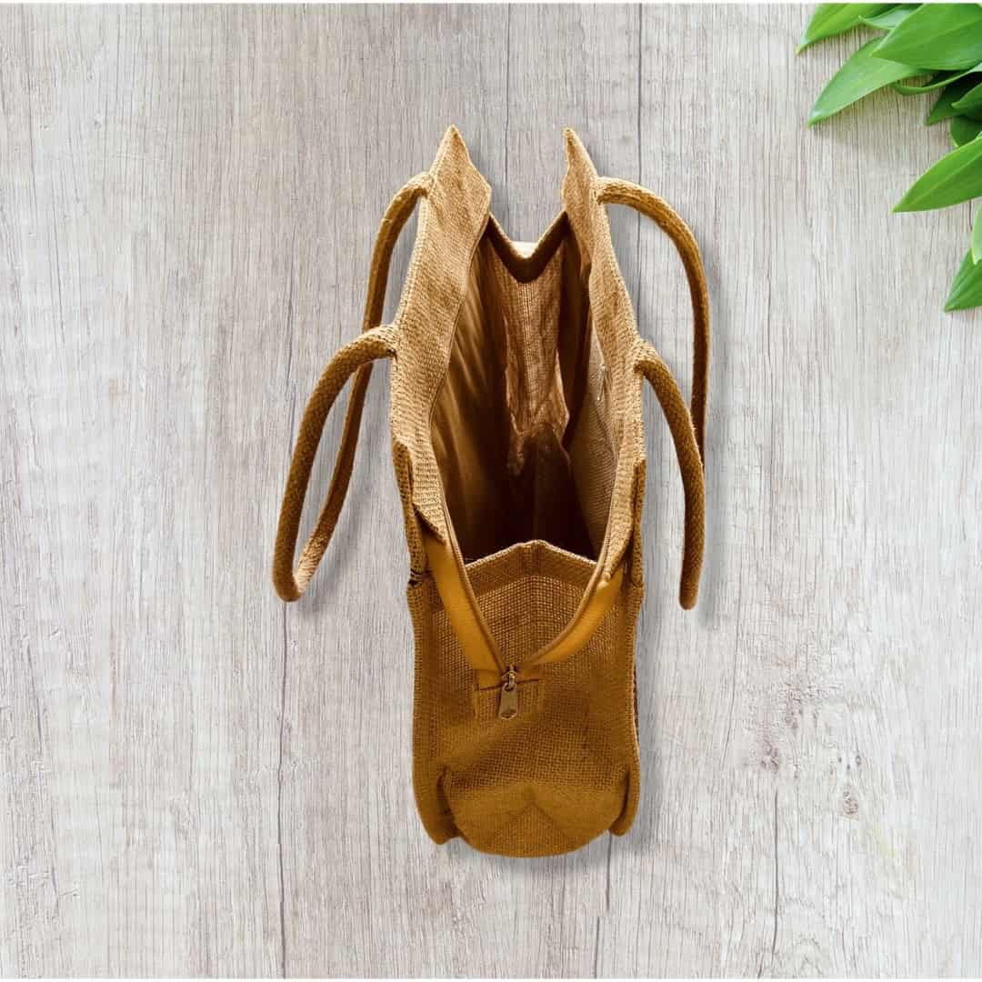 Handprinted Women Handbag - Shopping Handbag - Jute Travel Handbag - Large Shoulder Bag