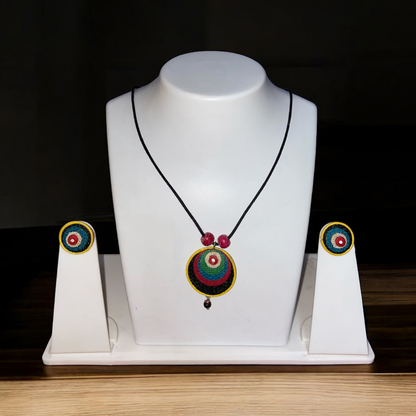 Handcrafted Jute Necklace Set for Women - Multicolor - Small