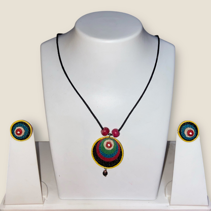 Handcrafted Jute Necklace Set for Women - Multicolor - Small