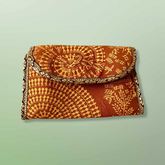 Johar Craft Jute Hand Purse - Handprinted Hand Purse - Women Hand Purse