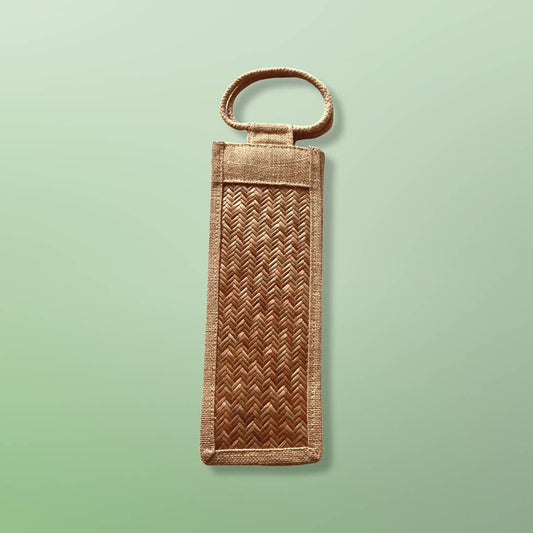 Jute Water Bottle Bag - Bottle Carry Bag - Water Bottle Pouch With Handle - Wine Gift Bag
