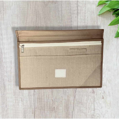 Jute File Folder - Documents File Folder - Conference File Folder - Zipper File Folder